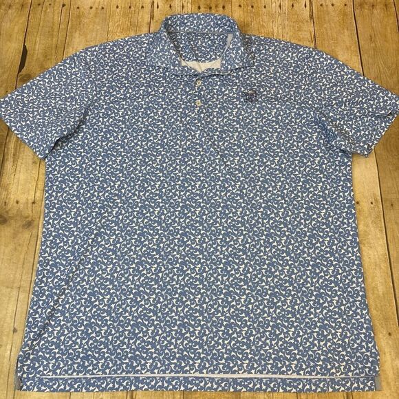 Johnnie-O Performance Polo Shirt Mens XL Emerald Bay Golf Logo - Picture 9 of 13